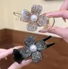Pinza para el Cabello Floral de Lujo Ligero con Pedrería, Pinza Lateral de Moda con Perlas Artificiales, Pinza para Flequillo, Pinza Lateral, Pasador Brillante con Pedrería, Accesorio para el Cabello para Mujer