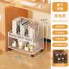 Mesa Móvel Sob Prateleira Mesa de Escritório Mesa de Estudo Lateral com Rodinhas Pequena Estante de Livros Casa Simples Porta-Livros de Mochila