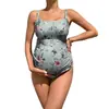 Traje de baño de una pieza transfronterizo de estilo nuevo europeo y americano para mujeres embarazadas, estampado, sexy, ajustado, adelgazante, bikini al por mayor