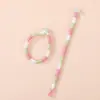 Llavero con anilla y correa de color macarrón en bloques, correa corta tejida fresca para teléfono, accesorio DIY, disponible para dropshipping