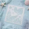 Modelos de pintura graffiti com tema de verão subaquático, mais vendidos em todo o mundo, com padrões de sereia para impressões decorativas perfuradas, atacado