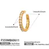 Pendientes de Clip con Forma de C Incrustados con Diamantes de Circonita, Acero Inoxidable 316L Chapado en Oro de 18K, Estilo Chic Francés, Lujo Ligero, Versátiles para Mujer