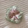 Scrunchie Cuadrado con Tema de Cereza para Mujer, Goma para el Cabello de Alta Gama en Colores Dulces, Cuerda para el Cabello, Diadema, Scrunchie
