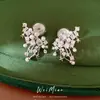 Pendientes de Clip con Perla en Forma de Gota de Agua Incrustada de Circonita para Mujeres sin Perforaciones, Pendientes Exquisitos y Elegantes con un Toque de Lujo Ligero y de Alta Gama, Venta al por Mayor