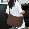Bolsa de Ombro de Veludo Cotelê de Grande Capacidade, Estilo Preguiçoso, Bolsa Simples de Veludo Cotelê, Bolsa Transversal Casual, Nova Bolsa Tote Tendência