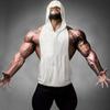 Colete de fitness esportivo masculino treinamento de corrida ao ar livre sem mangas colete com capuz logotipo personalizado algodão solto respirável