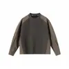 Sudadera de bloques de color para otoño e invierno para hombre, moda de alta gama, versátil, holgada, suave, de manga larga, para usar como base