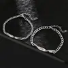 Pulsera Curva de Acero Inoxidable Grabada para Pareja 2026 Nueva Pulsera Cubana de Acero de Titanio Regalo DIY para el Día de San Valentín para Hombres y Mujeres