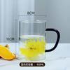 Suministro de fábrica con asa Taza recta Taza de degustación Taza de desayuno Vidrio de borosilicato alto Taza de té de flores Taza de leche Taza de agua