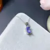 Venta al por mayor de fábrica explosiones colgante de tanzanita natural plata S925 incrustado piedra principal 4x 6 mm venta caliente en Europa y Estados Unidos una generación