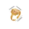 Anillo de Corazón de Mariposa con Microincrustaciones de Circonia Cruzado Europeo y Americano Anillo Abierto Ajustable de Acero Inoxidable Chapado en Oro de 18 quilates para Accesorios de Mujer