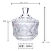 Vaso de Vidrio Europeo Vaso para Vela Aromática Vaso para Dulces Adornos de Almacenamiento Vaso para Joyería Piedra Desmagnetizadora Cuenco Desmagnetizador de Cristal