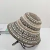 Sombrilla y Protección Solar Estilo Coreano Sombrero de Pescador Tejido Estilo Pastoral Nuevo Estilo Verano 2025 Estilo Pequeño Fragante Sombrero de Cubeta de Copa Suave Rayado para Mujeres