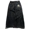Jeans Clássico Retro Y2K Solto com Letras da Moda deste Ano Calças de Perna Larga Estilo Punk Casual High Street para Homens