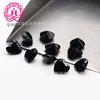 Vidrio negro en forma de corazón 3*3-8*8 mm acabado piedra desnuda fábrica al por mayor stock vidrio
