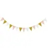 Guirnalda de banderines dorados estilo nórdico, banderín triangular, bandera, decoración de adornos para fiesta de cumpleaños, festival de flores