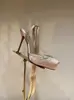 Sandálias Femininas Za2025 de Bico Aberto com Laço, Salto Agulha com Strass, Sandálias de Casamento, Sapatos de Noiva