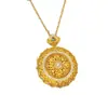 Colgante de Brújula de Ocho Tesoros Giratoria Chapada en Oro de Latón para Hombres y Mujeres, Colgante de Cadena para Suéter de Lujo Ligero de Gama Alta, Alta Retención de Color, Versátil