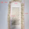 Mopa Plana Hilo de Algodón Borde de Borlas Paño de Limpieza para Propiedad, Hotel, Centro Comercial, Hospital, Fábrica, Funda de Repuesto Universal para Mopa de Polvo