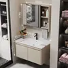 Nuevo Práctico Espacio Panal de Abeja Aluminio Gabinete de Baño Cerámica Integrado Lavabo Encimera de Lavabo Baño Apartamento Pequeño