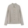 Novidade para o Outono 8/10 Outono Inicial Novo Romântico Urbano Estilo Old Money Bordado Pesado Linho Camisa de Manga Longa F1021