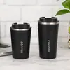 Explosiones transfronterizas inteligente medición de temperatura 304 acero inoxidable taza de café vacío aislamiento Taza coche portátil acompañante aislamiento Taza