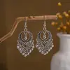 Brincos Geométricos de Flor Europeus e Americanos Transfronteiriços para Mulheres, Estilo Étnico Retrô, Temperamento Artístico, Brincos com Franjas Personalizados, Atacado de Joias