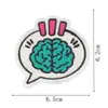 Parche Bordado de Cerebro Creativo Parche Genial Divertido con Patrón de Cerebro para Ropa Bolsas Pegatina Decorativa DIY Termoadhesivo