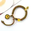 Pulsera Thangka Estilo Tíbet con Cinco Deidades de la Riqueza, Pulsera Tejida a Mano con Tara Verde y Cinco Santos, Pulsera Caja Gahu