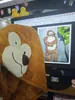 Atacado Outono e Inverno Hipopótamo Desenho Animado Pijama Peça Única Animal Infantil Macaco Marrom Unissex Flanela Roupa de Casa