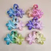 Novo Estilo Transfronteiriço Brilhante Ab Colorido Flor de Frangipani Color-Blocking Presilha de Cabelo com Doce Design Floral para Penteados, Acessório de Cabelo Presilha de Tubarão