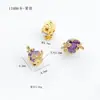 Folheado a ouro 18K14K, forte retenção de cor, cravejado com zircônia colorida, gato, caranguejo, estrela, espaçadores, pingente, acessórios para joias DIY