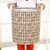 Cesto de roupa suja de algodão e linho, cesto de armazenamento para itens diversos, cesto de roupa suja dobrável, cesto de armazenamento portátil para banheiro, cesto de armazenamento de roupas, cesto de armazenamento de tecido