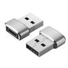 Liga de alumínio mini tipo-c fêmea para usb Um carregador adaptador macho linha de dados carregamento rápido otg conversor
