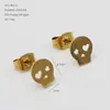 Pendientes Populares Europeos y Americanos de Acero Inoxidable con Calavera Hip-Hop Transfronterizos, Pendientes Personalizados Dorados Huecos de Estrella y Corazón de Nicho