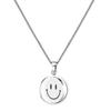 Colar Giratório de Aço Titânio com Rosto Sorridente e Chorando Senso Avançado Personalidade de Nicho Corrente para Suéter Acessórios Femininos Pingente Masculino