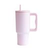 Taza de Coche de Alto Valor Estético con Asa, Taza con Popote, Taza Térmica de Gran Capacidad para Niñas, Acero Inoxidable 304, Montaje en Coche, Personalización OEM