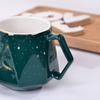 Caneca de Café Levemente Luxuosa, Caneca de Cerâmica Estilosa e Moderna com Tampa e Colher, Conjunto de Presente para Copo de Água de Escritório