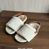 Sandálias Yeye Francesas Retrô de Lã Versáteis de Uma Tira Slip-On Outono Inicial Novas Planas Femininas para Exterior Pelúcia Estilo Birkenstock Tendência