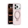 Adecuado para iPhone 18Pro, funda de teléfono con soporte, cubierta protectora de teléfono magnética de silicona líquida de color sólido