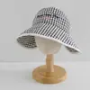 Sombrero de Sol a Cuadros Estilo Coreano para Niños, Estilo Delgado de Verano, Ala Ancha, Sombrero de Copa Abierta para Niñas, Sombrero de Sol Transpirable con Protección Solar