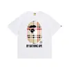 Camiseta BAPE Verão Camuflada Unissex Manga Curta Gola Redonda Estilo Japonês Tendência