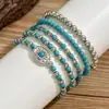 Temu Xiyin Producto Nuevo Transfronterizo Estilo Bohemio Turquesa Cuentas de Madera Accesorios de Aleación con Cuentas Hilo Elástico Pulsera para Mujer