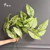 Folhas Artificiais de Colocásia com 5 Ramos, Planta Verde para Arranjos Florais de Casamento, Folhagem de Planta para Decoração de Shopping Center e Salão de Casamento