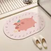 Felpudo de entrada de casa de dibujos animados, absorbente de agua, secado rápido, antideslizante, resistente a la suciedad, adecuado para baño, pasillo y entrada