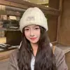 Gorro de lana pequeño estilo coreano sin orejeras circunferencia de cabeza grande otoño e invierno la lana cálida hace que la cara se vea más pequeña más grueso gorro frío para niños protección de orejas