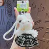 Chaveiro Pingente de Coelho Fofo Desenho Animado Estilo Chanel Twist Stick Descompressão Pelúcia Chaveiro de Mochila Escolar Pendente Presentes