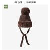 Sombrero de punto de Corea del Sur para mujer invierno exterior borde afelpado cara pequeña bola de pelo sombrero de lana engrosado protección para las orejas sombrero cálido