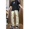 Jeans Rasgado Lavado Antigo Estilo Streetwear Americano Masculino Primavera e Outono Reto Solto Estilo High Street Europeu e Americano Calças Compridas