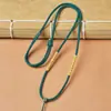 Corda Penduricalo Fio de Ouro DIY Cordão Pendente Simples Ajustável para Homens e Mulheres com Pingente de Abelha Dourada Tecida à Mão e Jade Hetian